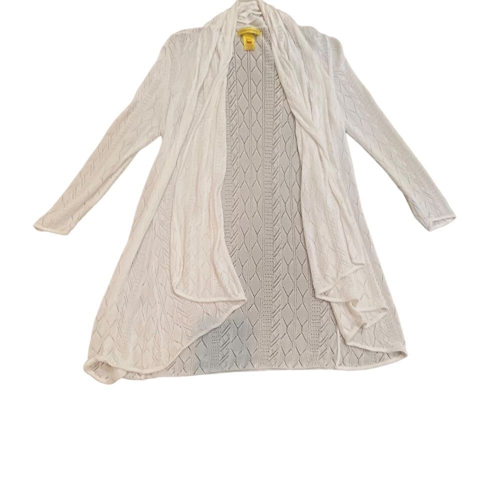Catherine Malandrino favorites off white lightweight point knit cardigan small